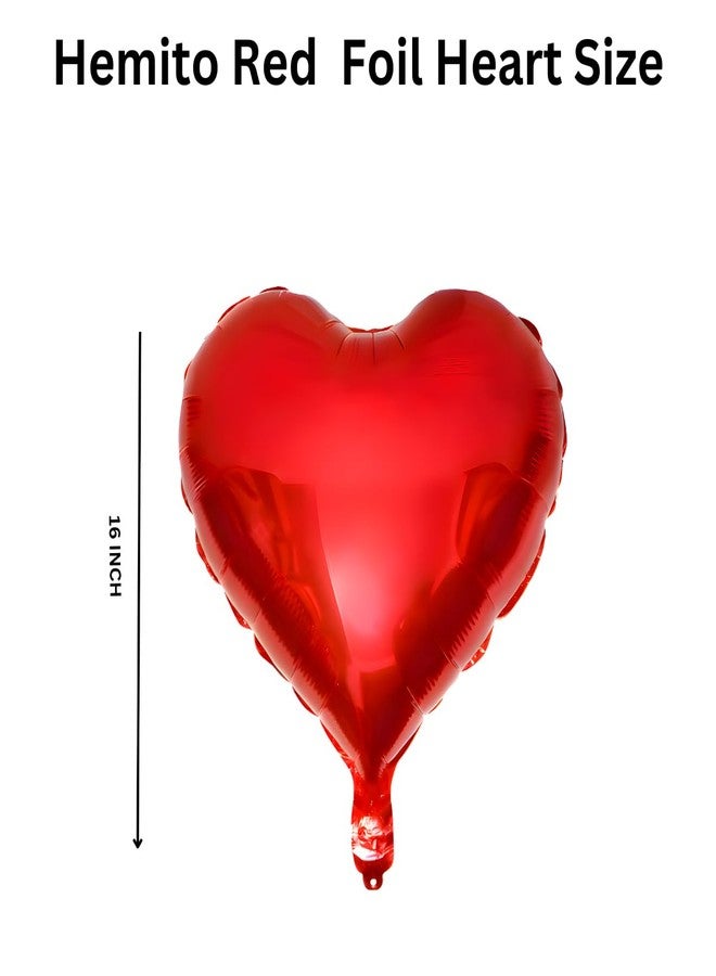 Hemito 37 Pc Valentine Decoration Kit- I Love U Banner,Balloons,Red Foil Heart| Wedding Anniversary Romantic Decoration Items for Girls Boys Couples Husband Wife - Image 4